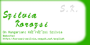 szilvia korozsi business card